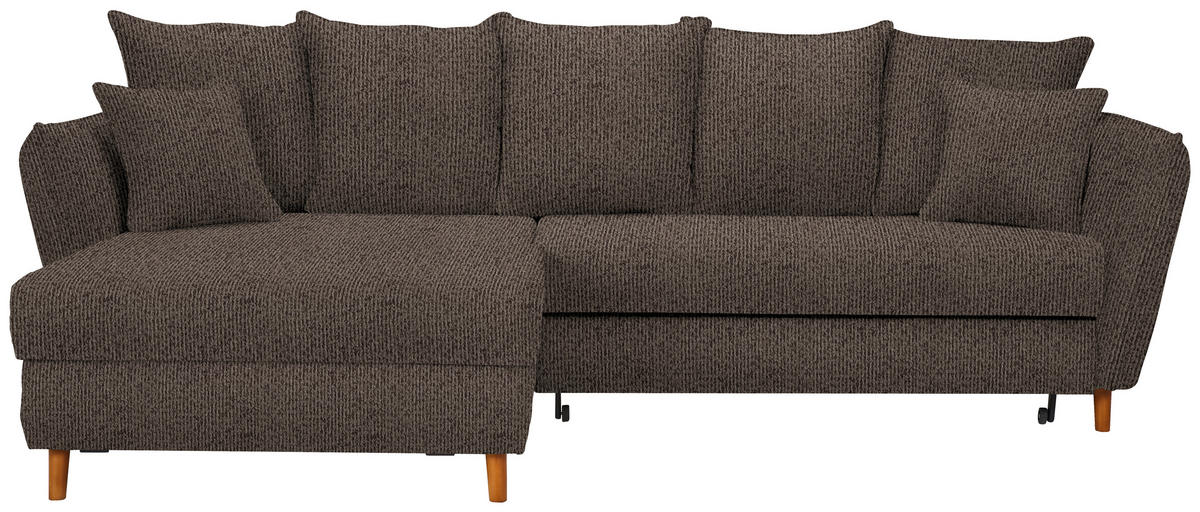 HÖRNSOFFA i chenille grafitfärgad  - grafitfärgad/ekfärgad, Klassisk, trä/textil (284/162cm) - MID.YOU