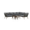 DINING-LOUNGESET  - Braun/Grau, KONVENTIONELL, Textil/Metall - Gardenson