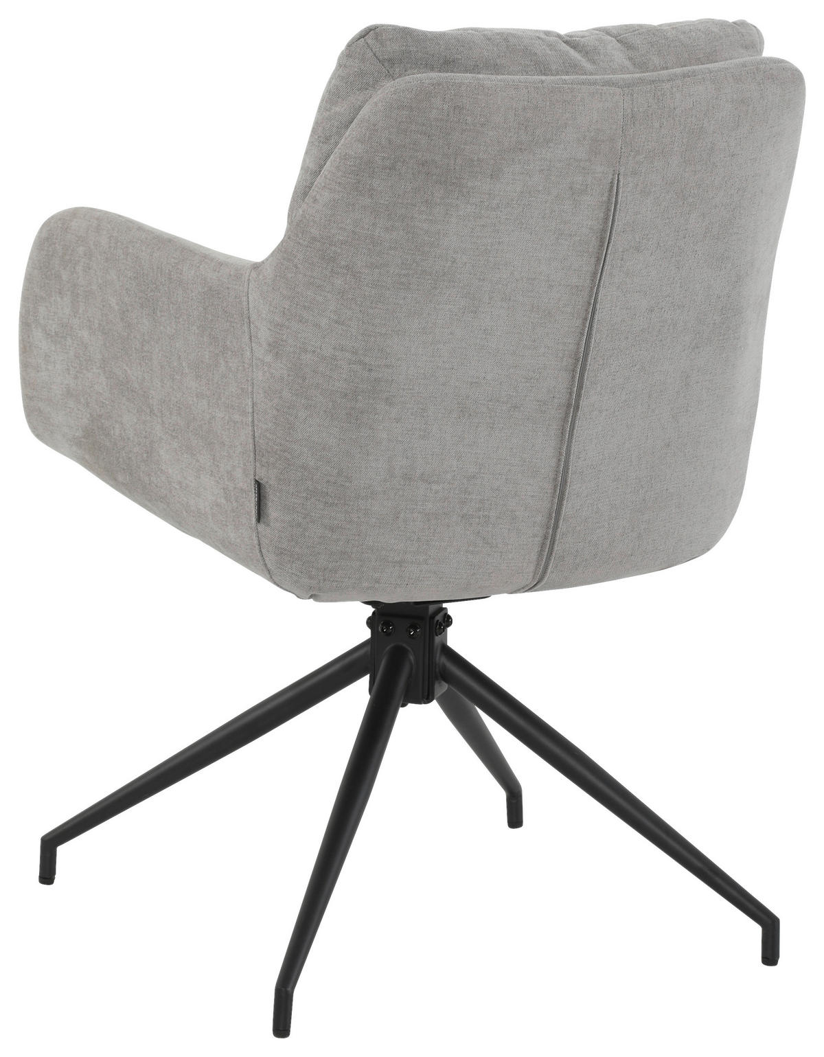 ARMLEHNSTUHL  Sitzfläche 180° drehbar, automatische Rückholfunktion Chenille  Grau, Schwarz  - Schwarz/Grau, MODERN, Textil/Metall (57.5/82/65cm) - Livetastic