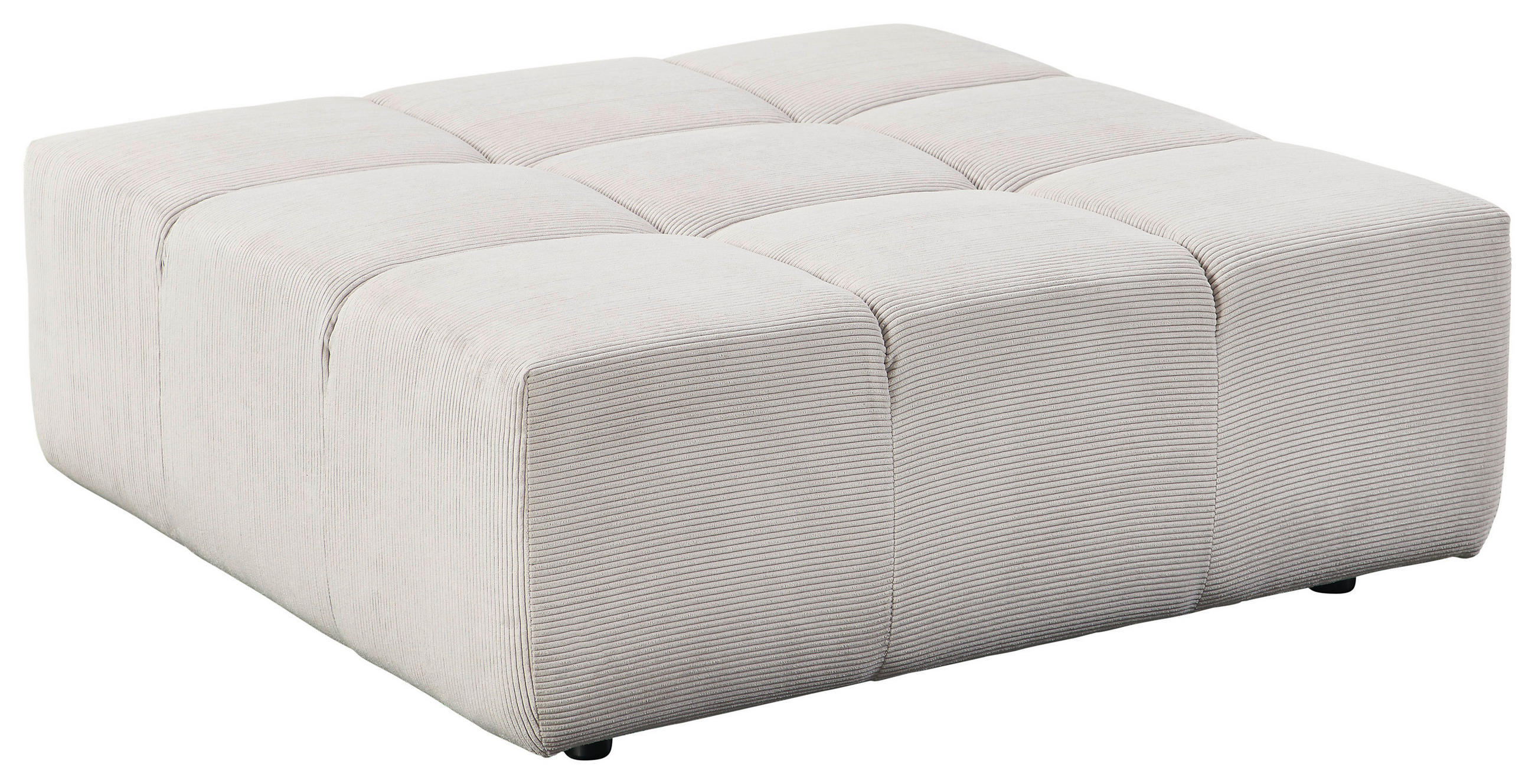 HOCKER Textil Hellgrau  - Hellgrau/Schwarz, Design, Kunststoff/Textil (107/39/107cm) - Hom`in