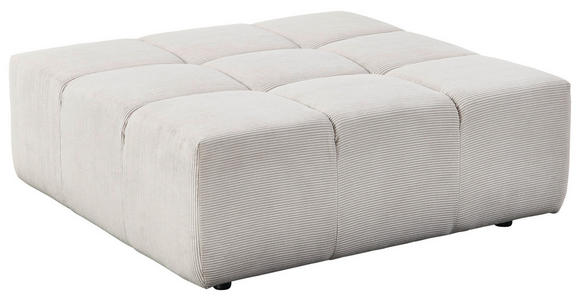 HOCKER in Textil Hellgrau  - Hellgrau/Schwarz, Design, Kunststoff/Textil (72/39/72cm) - Hom`in