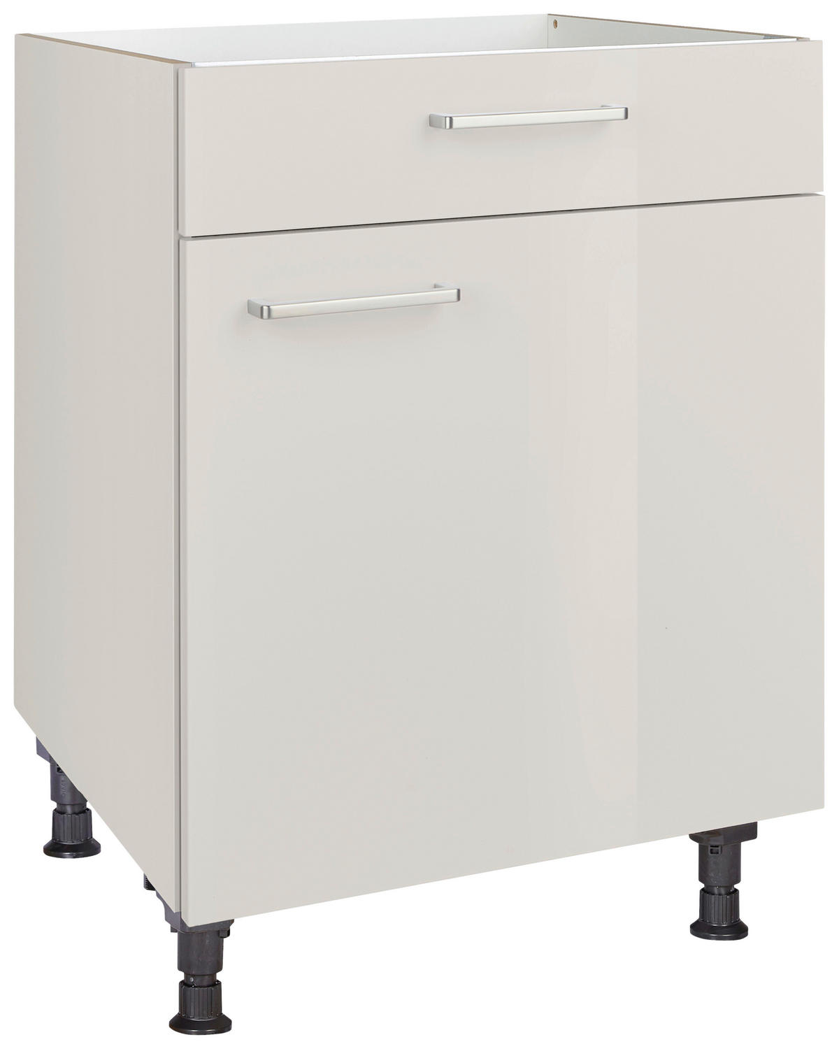 KOCHFELDUMBAUSCHRANK 60/87/56 cm  in Hellgrau  - Edelstahlfarben/Hellgrau, MODERN, Holzwerkstoff/Metall (60/87/56cm) - Nobilia