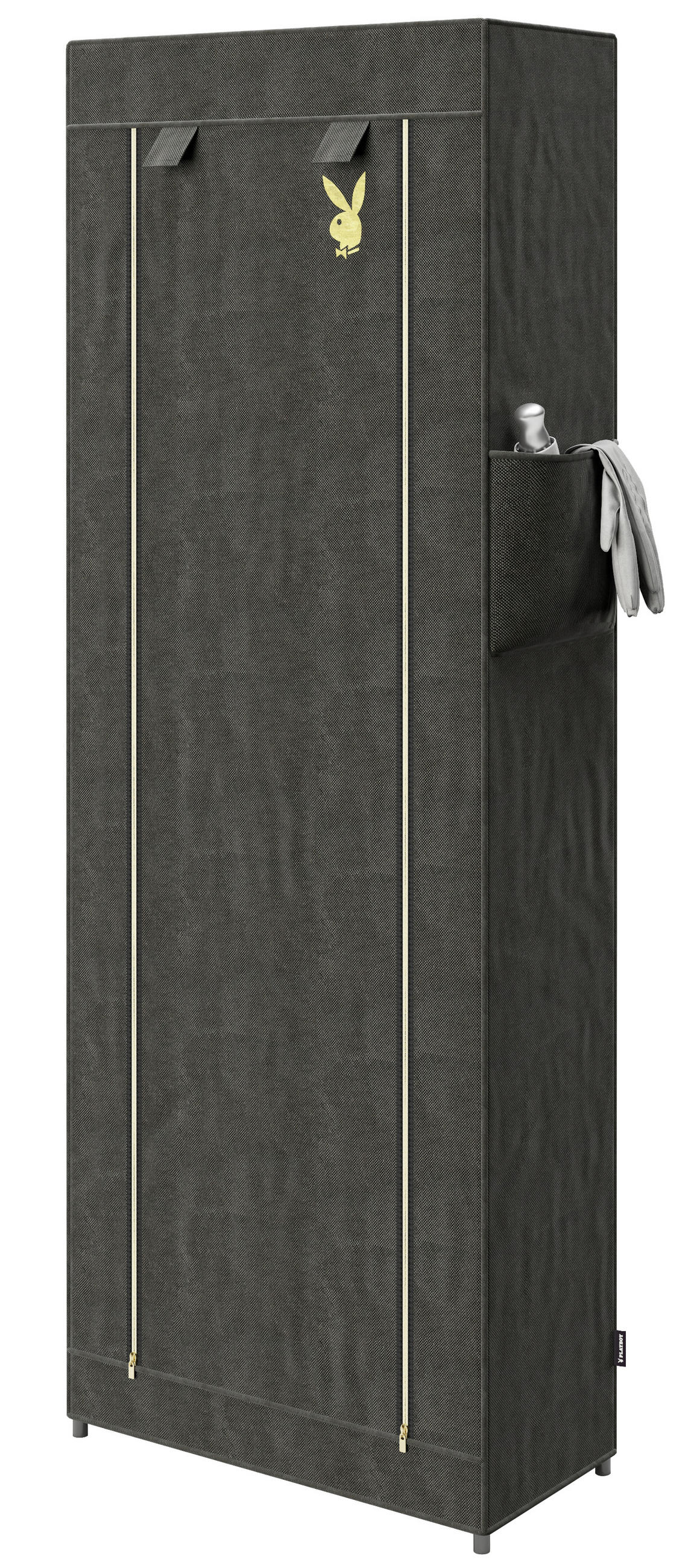 SCHUHSCHRANK Schwarz  - Schwarz, Basics, Textil/Metall (58/159/28cm) - Playboy