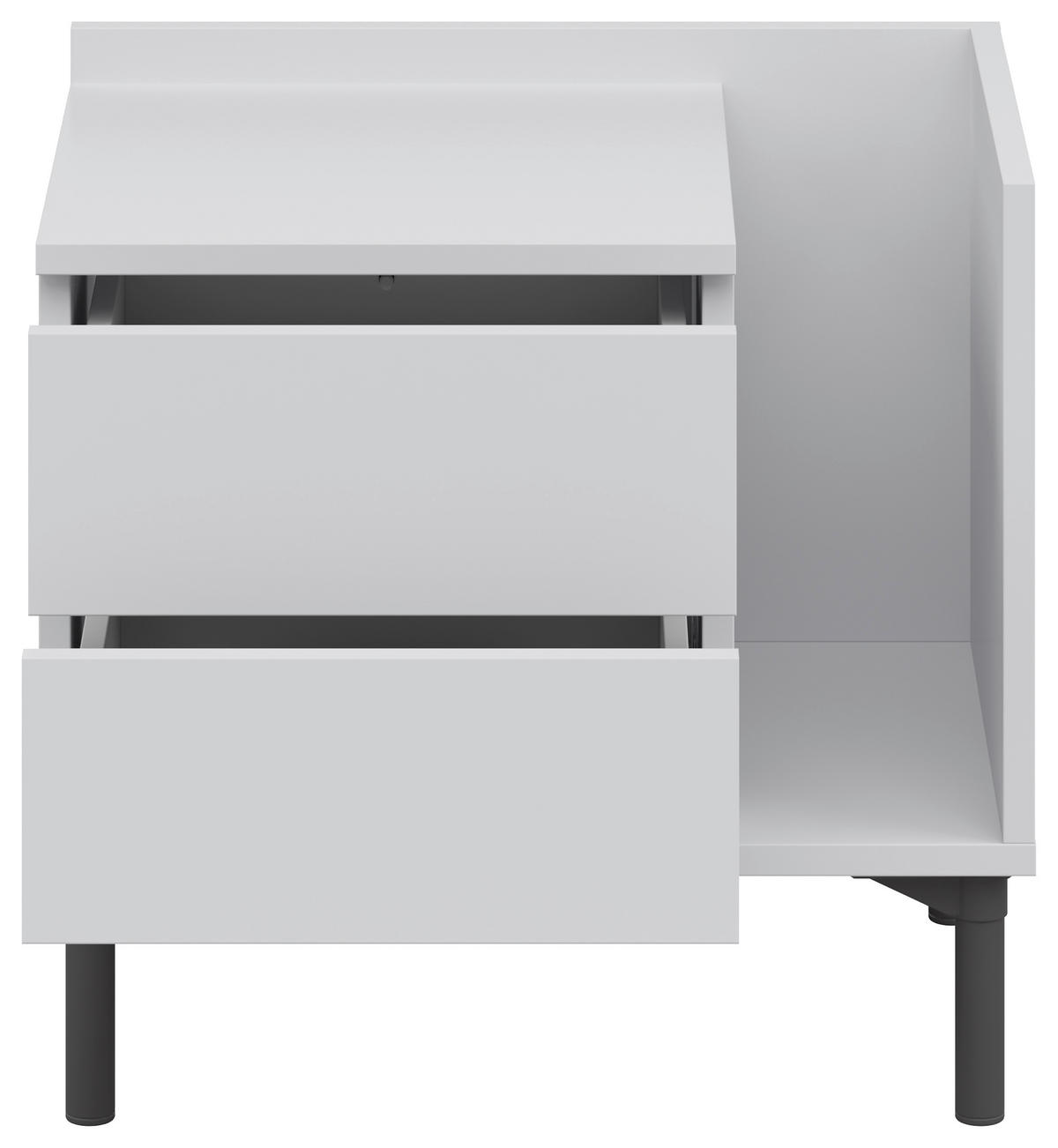 NACHTKÄSTCHEN 50/48/38 cm  in Hellgrau  - Hellgrau/Graphitfarben, Design, Holzwerkstoff/Kunststoff (50/48/38cm) - Lomoco