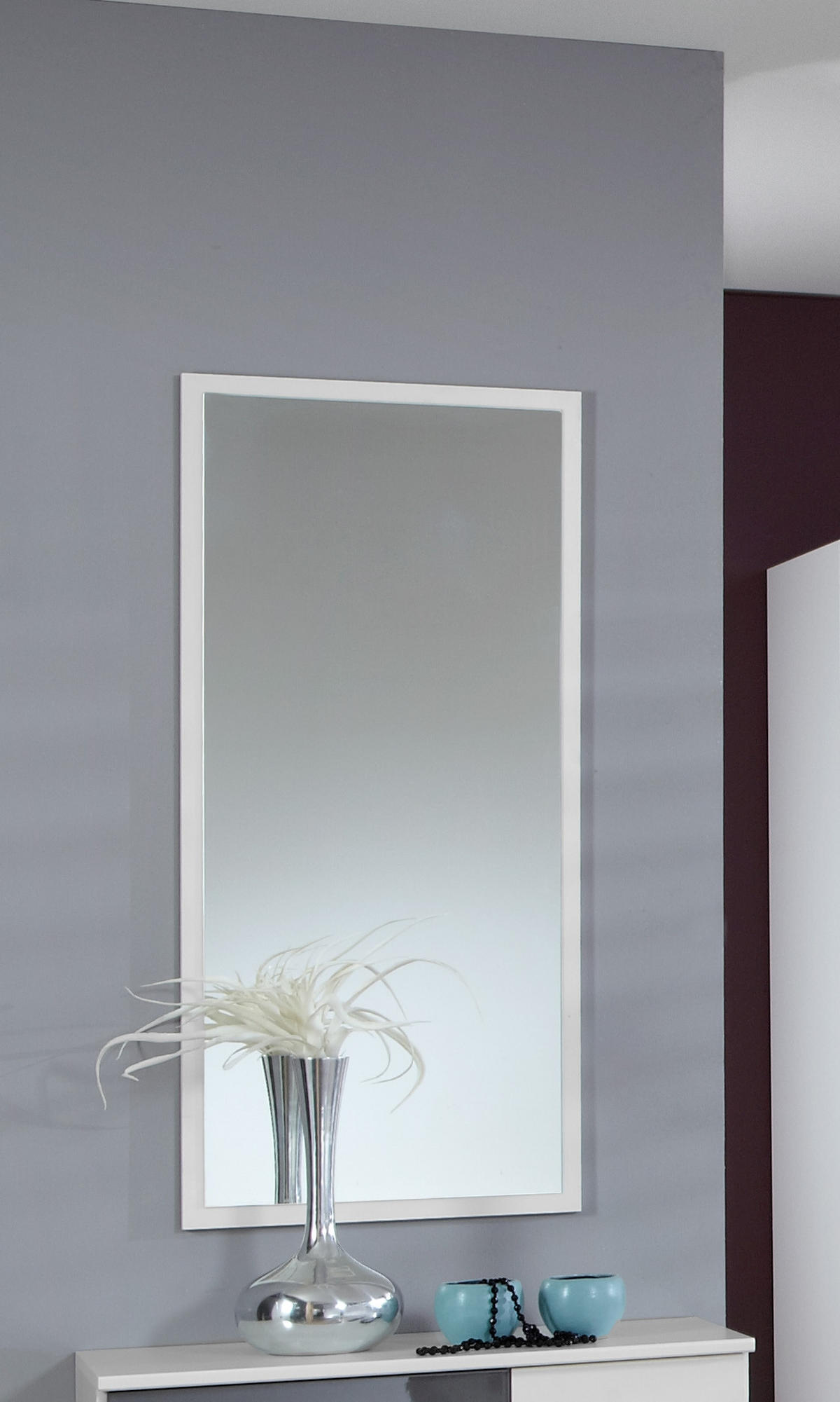 SPIEGEL 56/109/2 cm    in rechteckig  - Weiß, Design, Glas/Holzwerkstoff (56/109/2cm) - Boxxx