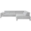ECKSOFA in Chenille Grauweiß  323/222 cm  - Grauweiß/Schwarz, Design, Textil/Metall (323/222cm) - Beldomo Style