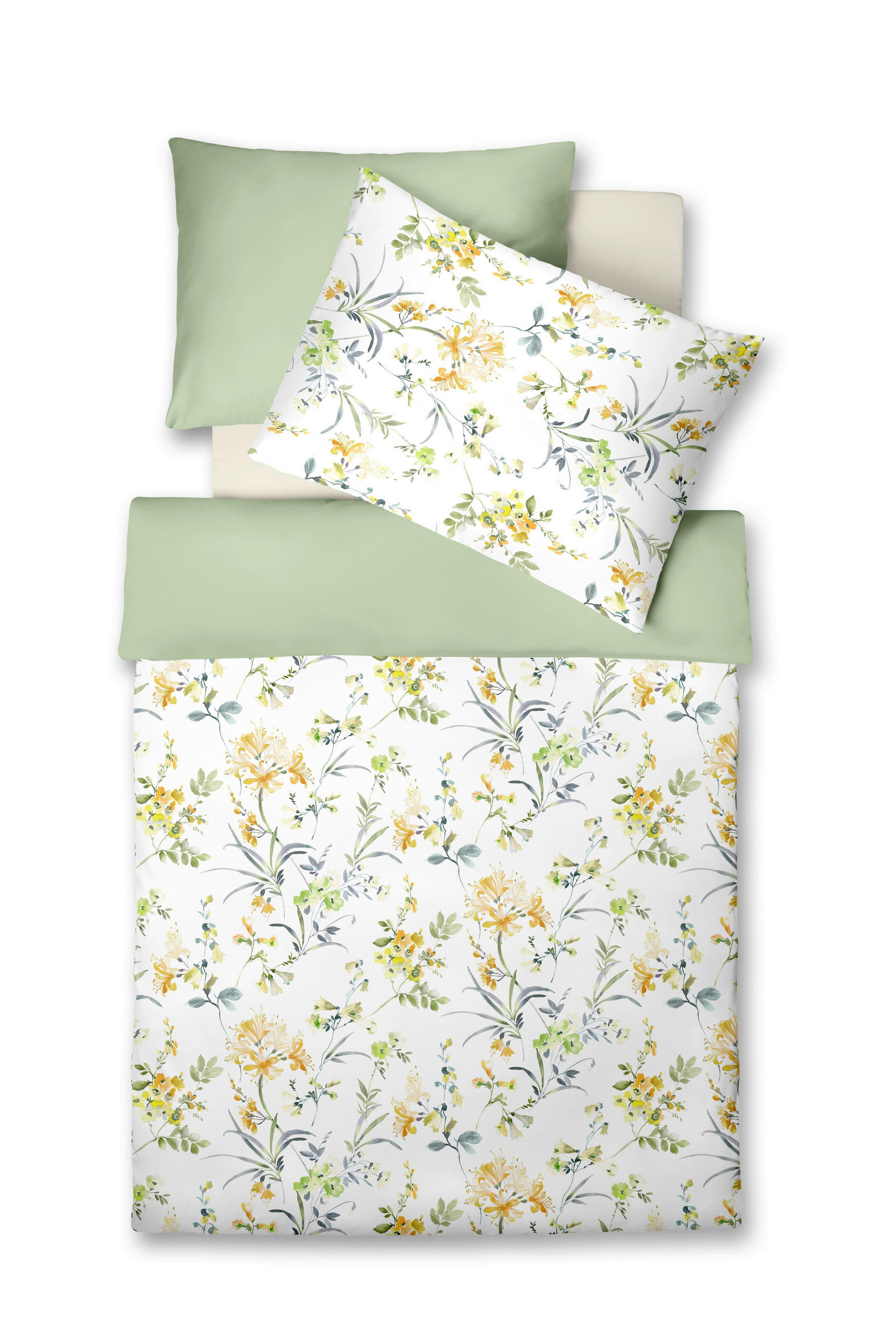 ÁGYNEMŰHUZAT-GARNITÚRA 140/200 cm  - sötétnarancs/olívazöld, Basics, textil (140/200cm) - Fleuresse