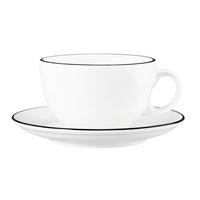 KAFFEETASSE MIT UNTERTASSE Modern Life Black line  - KONVENTIONELL, Keramik (0,37l) - Seltmann Weiden