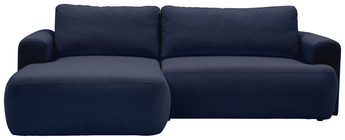 ECKSOFA Dunkelblau Bouclé Rücken echt, Rückenkissen  - Schwarz/Dunkelblau, KONVENTIONELL, Kunststoff/Textil (170/257cm) - Tom Tailor