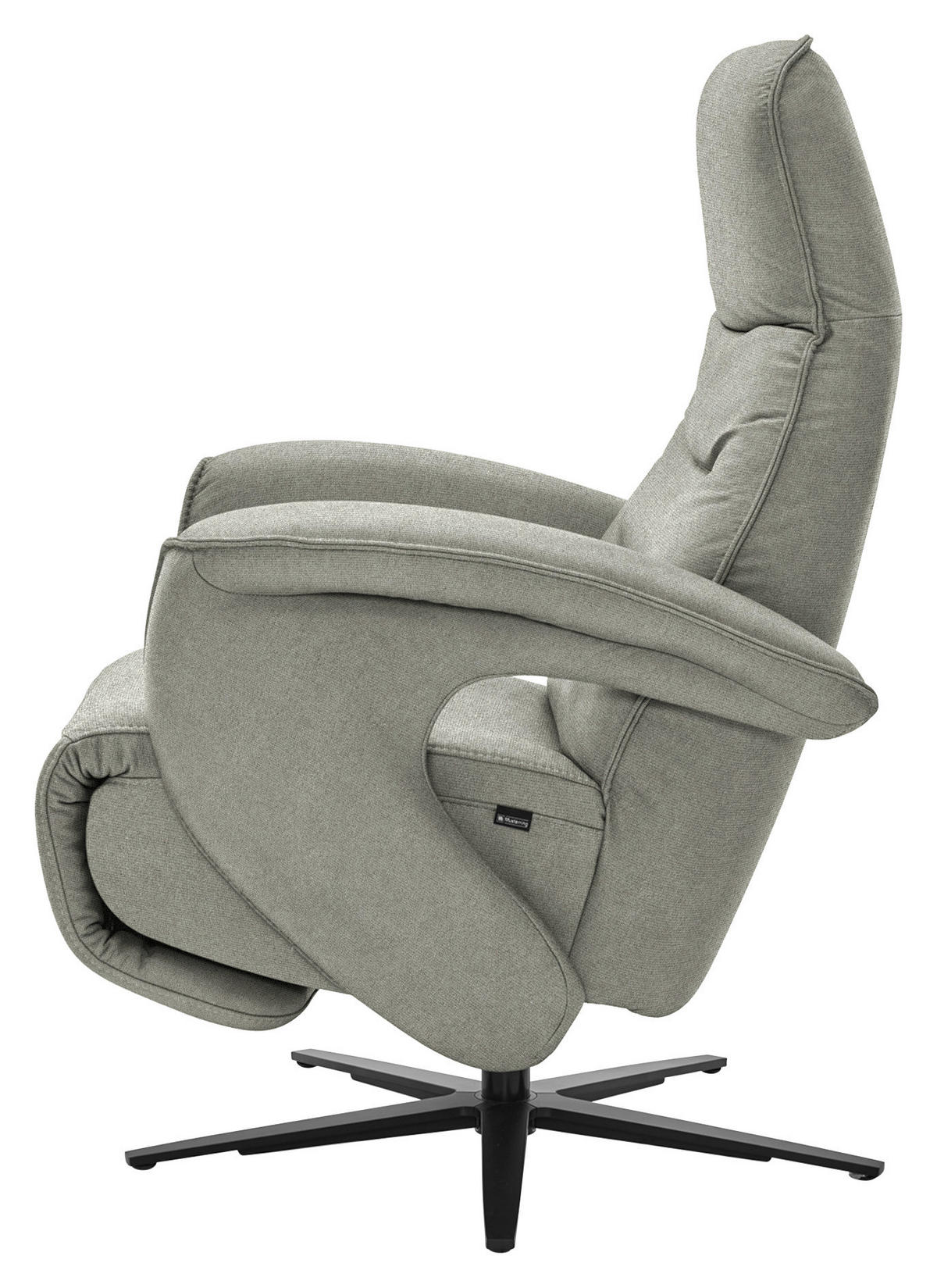 RELAXSESSEL Webstoff Relaxfunktion, Kopfteilverstellung, Rücken echt    - Schlammfarben/Schwarz, Design, Textil/Metall (78/110/87-175cm) - Musterring