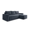 ECKSOFA in Dunkelblau  - Weiss/Schwarz, Design, Kunststoff/Textil (250/156cm) - MID.YOU