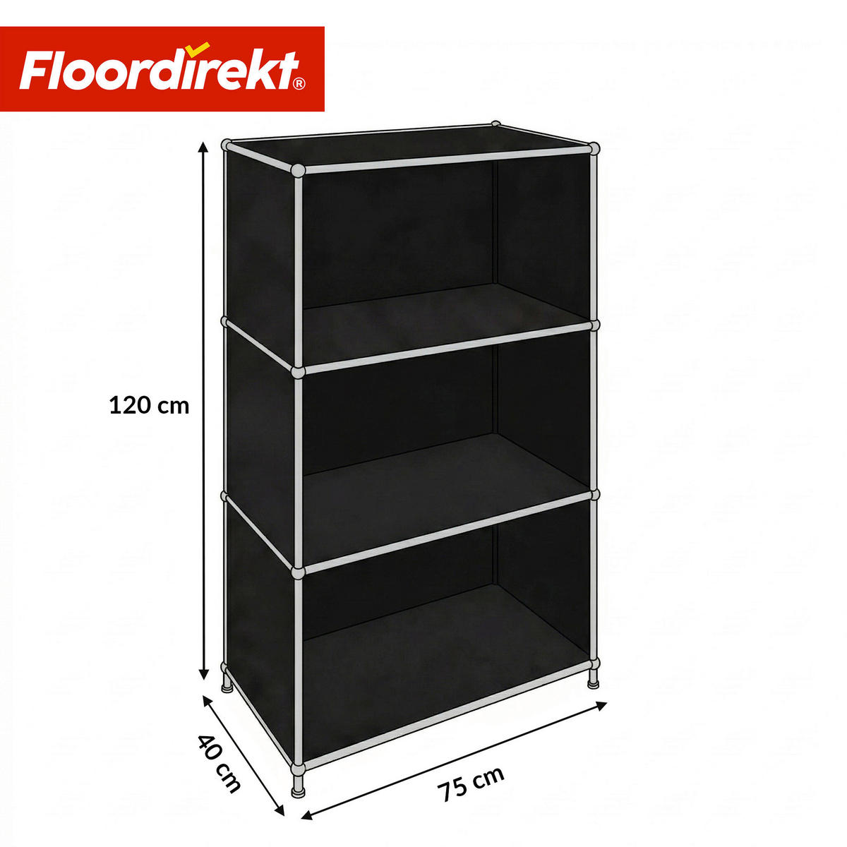 SIDEBOARD Concept Epure MK-101 75/120/40 cm  - Schwarz, Basics, Metall (75/120/40cm) - Floordirekt