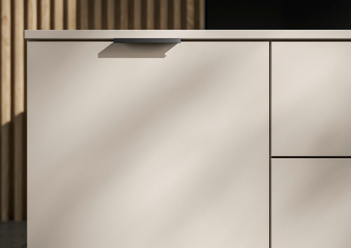 KOMODA S VRATIMA - kašmir/crna, Osnovno, pločasti materijal/plastika (135/90/40cm) - Xora