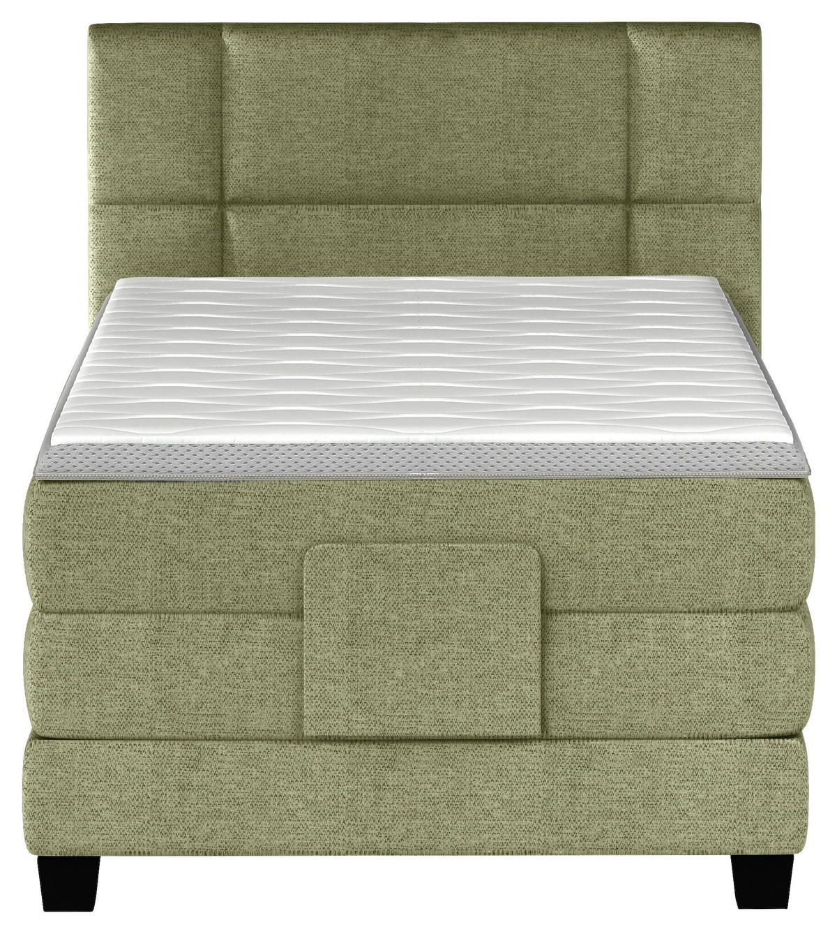 BOXSPRINGBETT 120/200 cm  in Olivgrün  - Schwarz/Olivgrün, KONVENTIONELL, Holz/Kunststoff (120/200cm) - Esposa