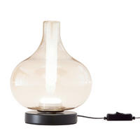 LED-TISCHLEUCHTE Crodo 19/23,5 cm   - Cognac/Schwarz, LIFESTYLE, Glas/Metall (19/23,5cm) - Fabas Luce