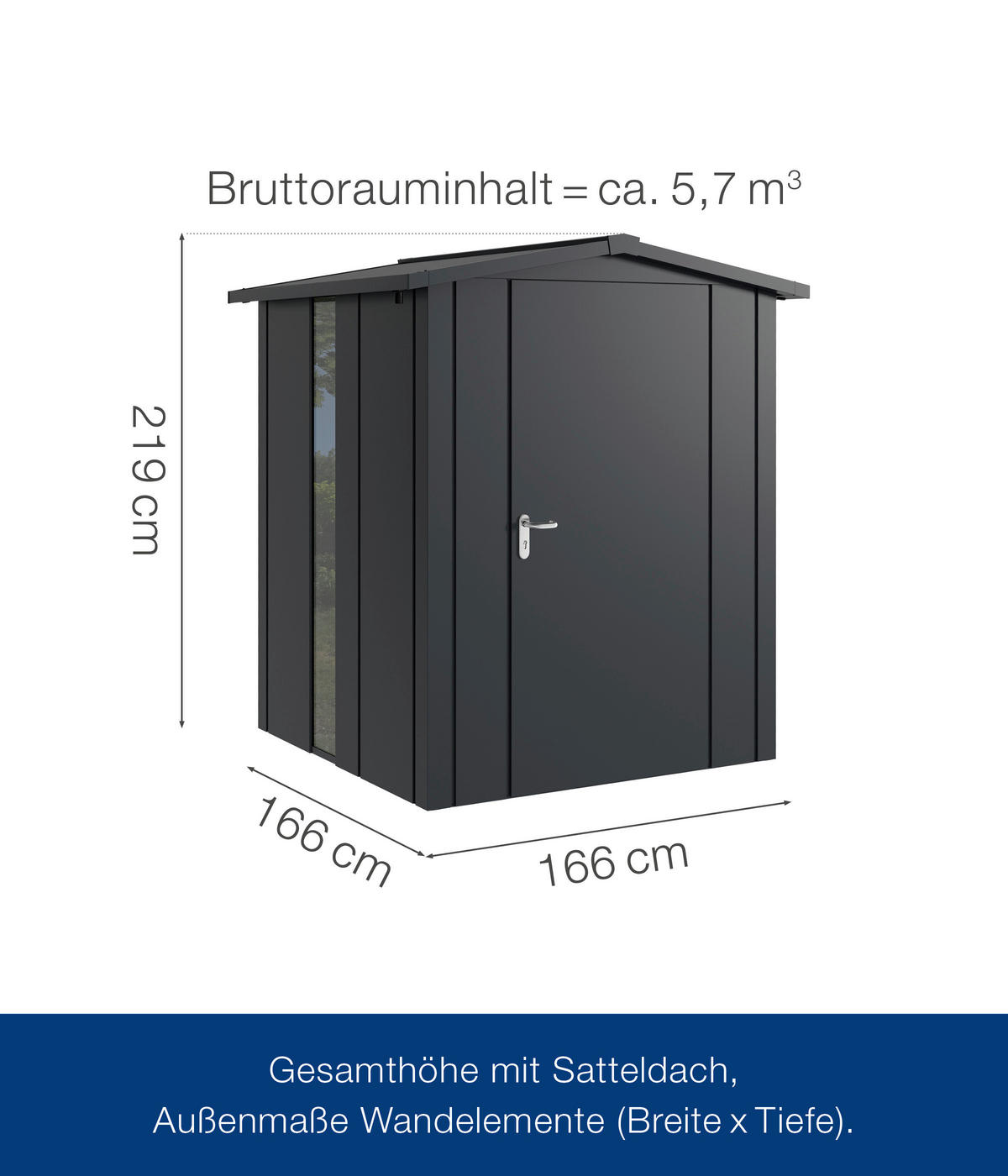 GERÄTEHAUS 189/219/181 cm  - Anthrazit, Basics, Metall (189/219/181cm) - Hörmann