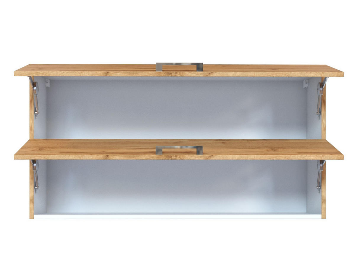 KÜCHENOBERSCHRANK 110/57/34 cm  in Eiche Wotan  - Chromfarben/Eiche Wotan, MODERN, Holzwerkstoff/Metall (110/57/34cm) - Held