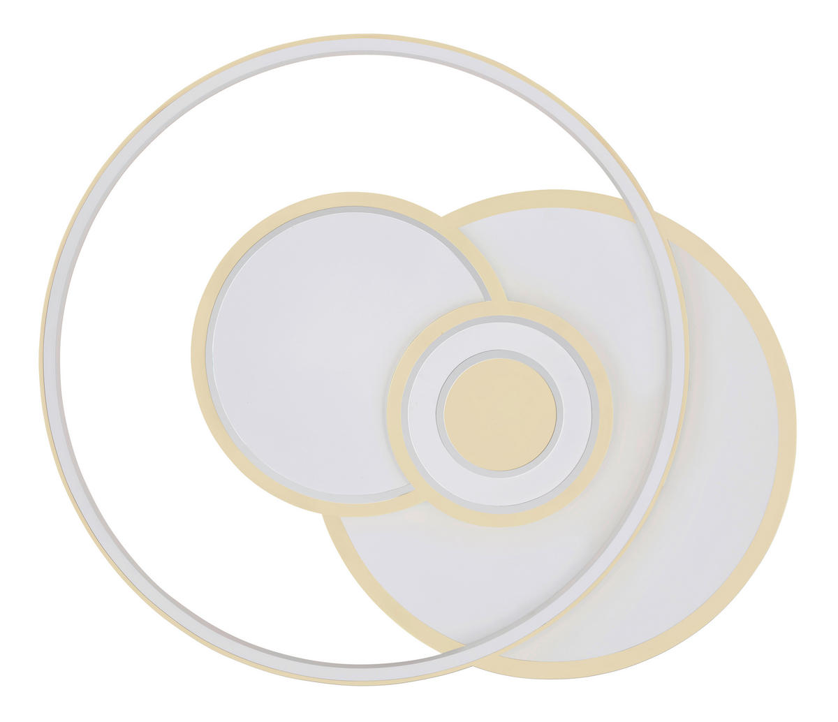 LED-DECKENLEUCHTE RODERICK 54,5/46/6 cm   - Chromfarben/Opal, Design, Kunststoff/Metall (54,5/46/6cm) - Globo