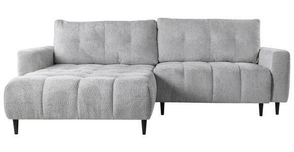 ECKSOFA in Chenille Hellgrau - Hellgrau/Schwarz, KONVENTIONELL, Holz/Textil (180/266cm) - Carryhome