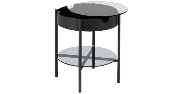 BEISTELLTISCH in Metall, Glas 45/45/50 cm  - Schwarz/Grau, Trend, Glas/Metall (45/45/50cm) - Ambia Home