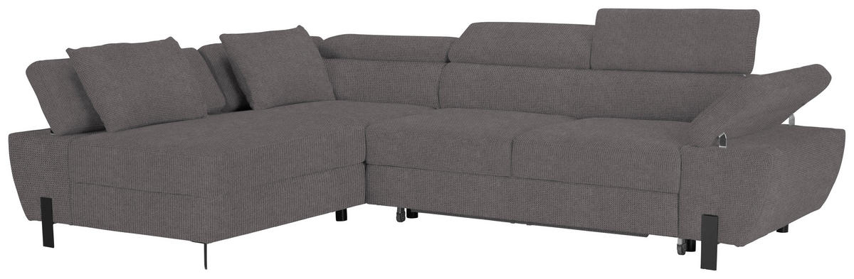 HÖRNSOFFA i vävt tyg mörkgrå  - mörkgrå/svart, Modern, metall/textil (93/90/277cm) - MID.YOU