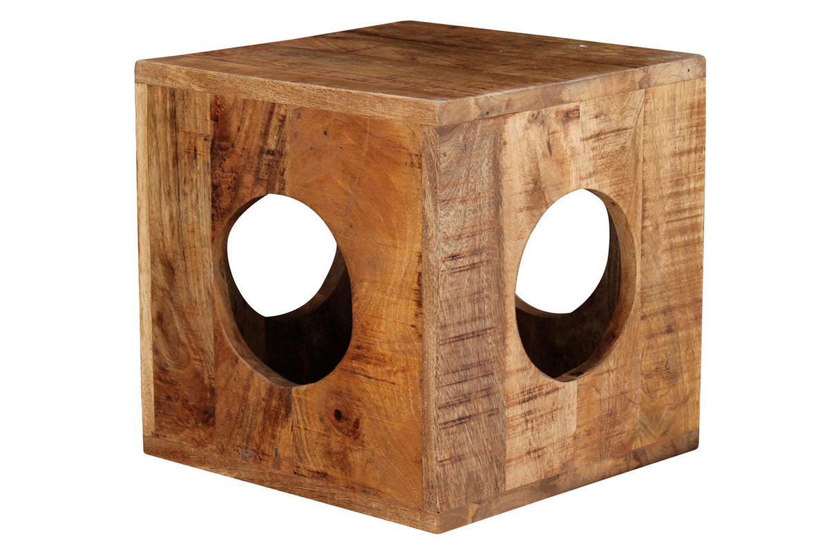 BEISTELLTISCH 35/35/35 cm Mangoholz massiv Naturfarben quadratisch  - Naturfarben, Design, Holz (35/35/35cm) - Livetastic
