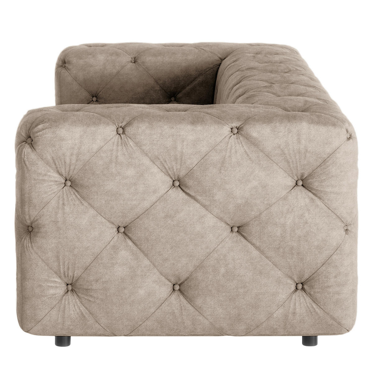 3-SITZER-SOFA Mikrofaser Cappuccino  - Schwarz/Cappuccino, Design, Kunststoff/Textil (230/71/100cm) - P & B