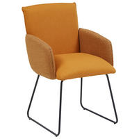 ARMLEHNSTUHL  in Stahl Webstoff  - Schwarz/Orange, Design, Textil/Metall (60/95/61cm) - Linea Natura