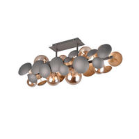 DECKENLEUCHTE 76/33,5/22 cm  - Anthrazit/Bernsteinfarben, LIFESTYLE, Glas/Metall (76/33,5/22cm) - Trio Leuchten