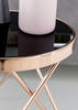 COUCHTISCH rund Schwarz, Kupferfarben 42/42/46 cm  - Schwarz/Kupferfarben, Design, Glas/Metall (42/42/46cm) - MID.YOU
