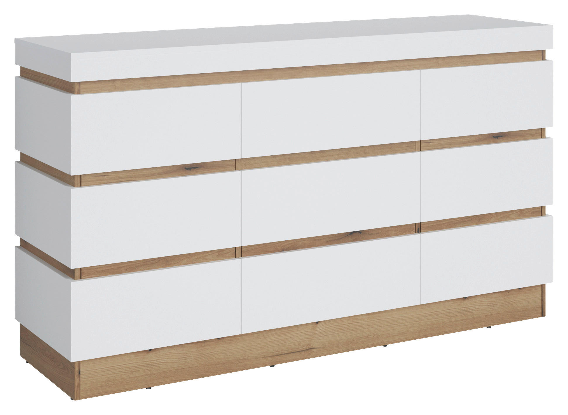 Sideboard Calabria Weiß/Eiche Dekor B: 160,8 cm