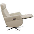 RELAXSESSEL Artù Echtleder Relaxfunktion, Kopfteilverstellung, Rücken echt    - Creme, Design, Leder (71/110/80cm) - Novel