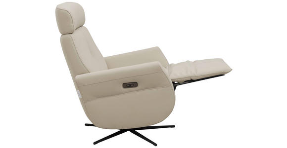RELAXSESSEL Artù Echtleder Relaxfunktion, Kopfteilverstellung, Rücken echt    - Creme, Design, Leder (71/110/80cm) - Novel