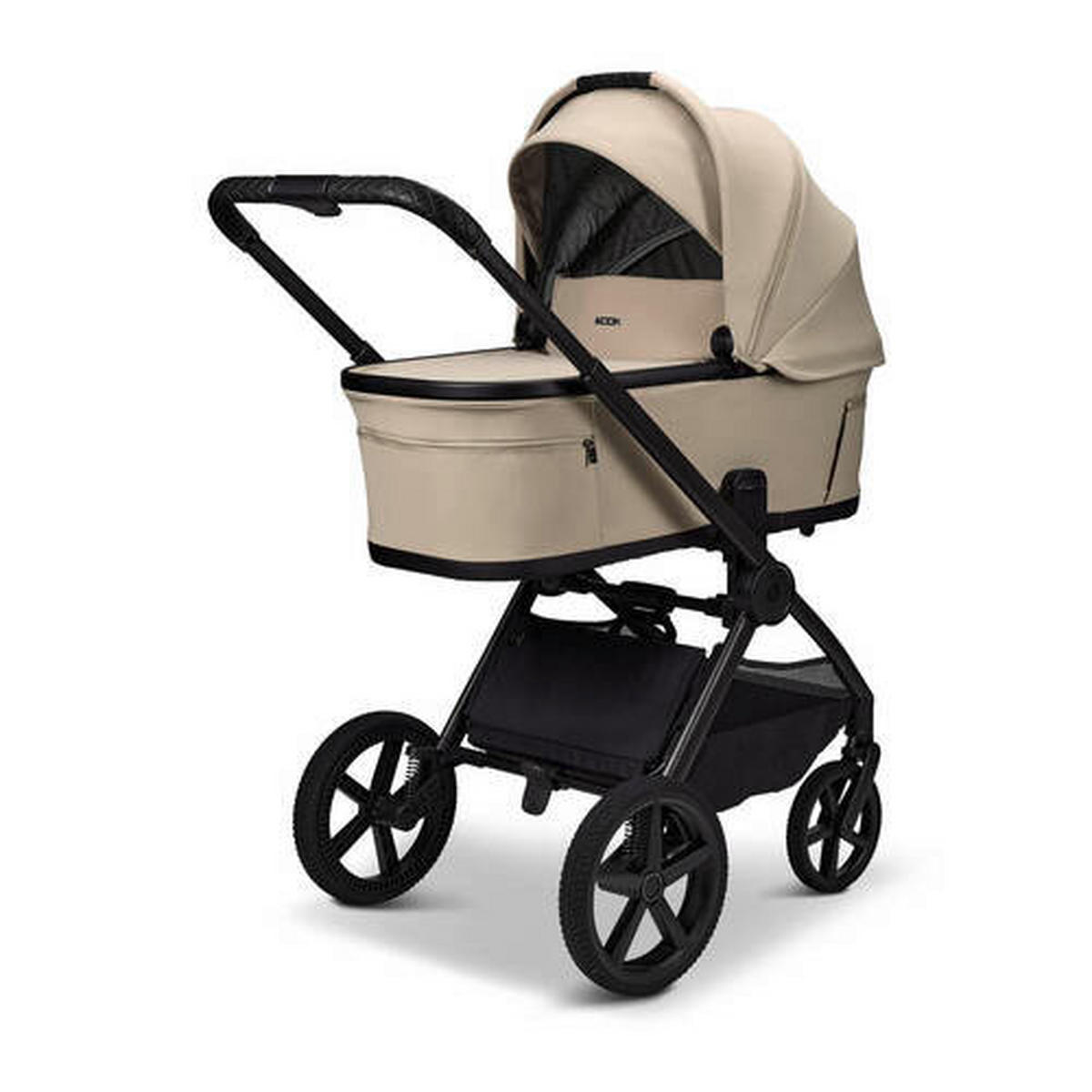 KOMBIKINDERWAGEN Gio Fold ETPU  - Sandfarben/Schwarz, Basics, Textil/Metall (120/58/92cm) - Moon Edition