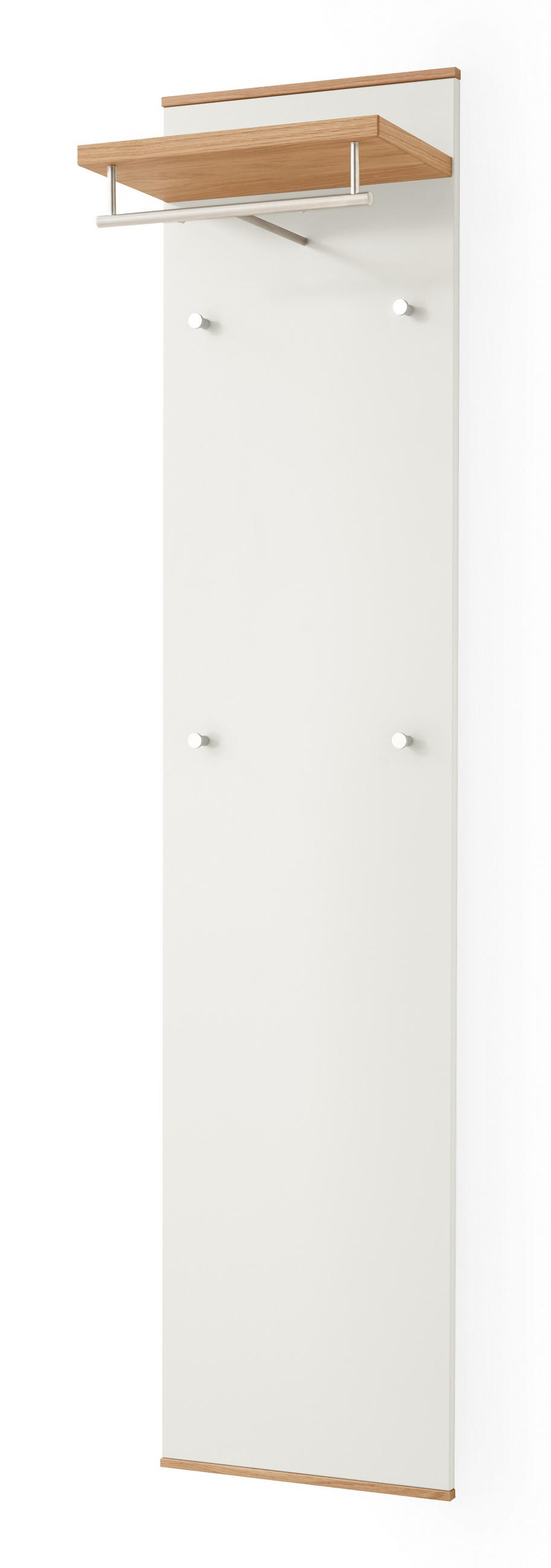 GARDEROBE 4-teilig  in 220/195/37 cm  - Weiss/Eichefarben, Design, Glas/Holz (220/195/37cm)