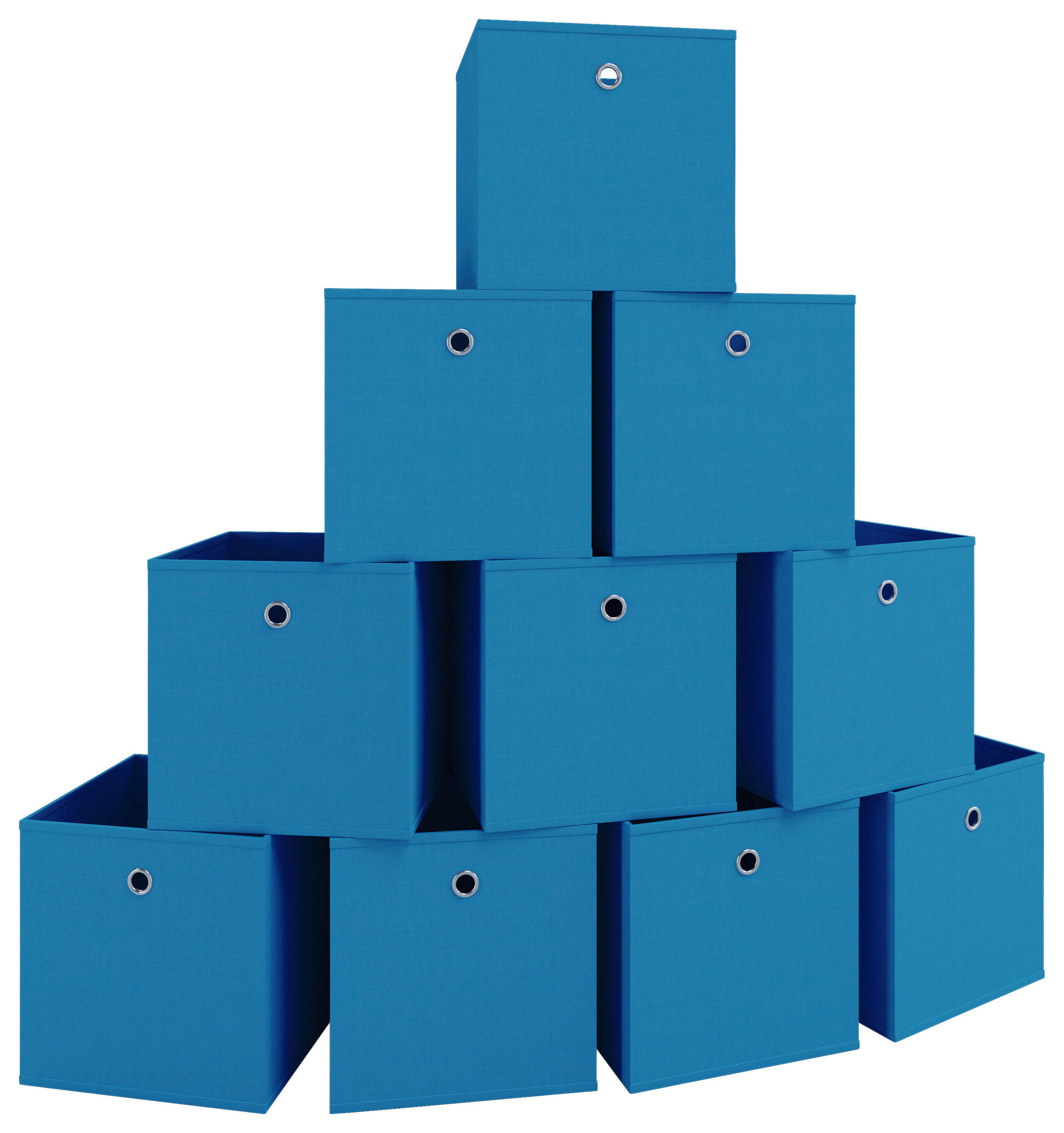 FALTBOX  - Blau, Modern, Textil (27/28/27cm) - MID.YOU