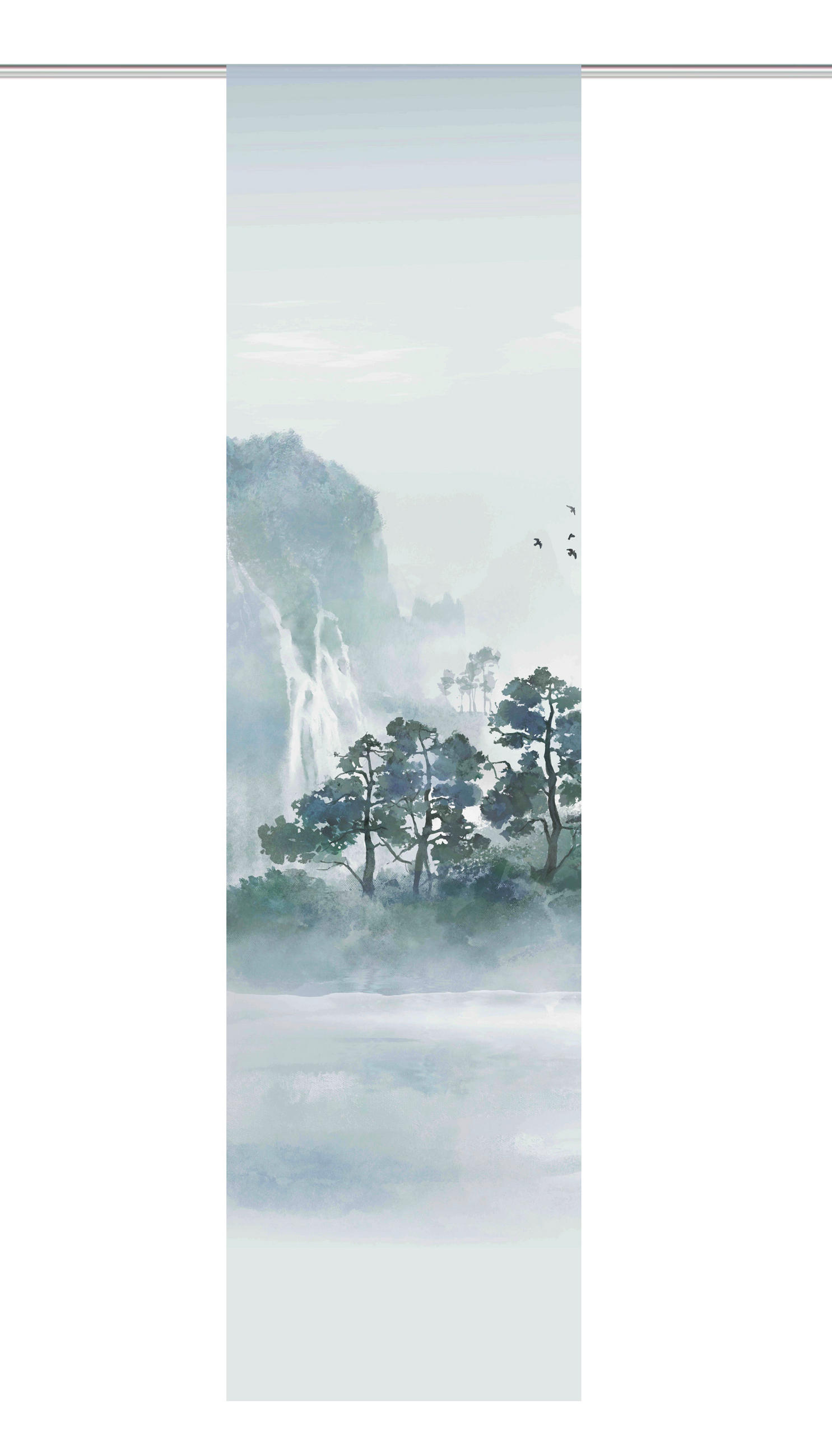 XXXLutz Flächenvorhang Vitnam Grün, Graublau 60x245 cm