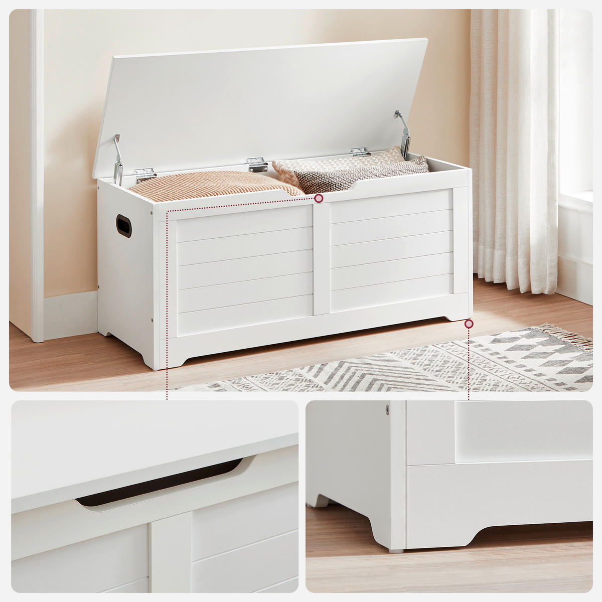 TRUHLA, 100/46/40 cm - bílá, Trend, kompozitní dřevo (100/46/40cm) - Boxxx