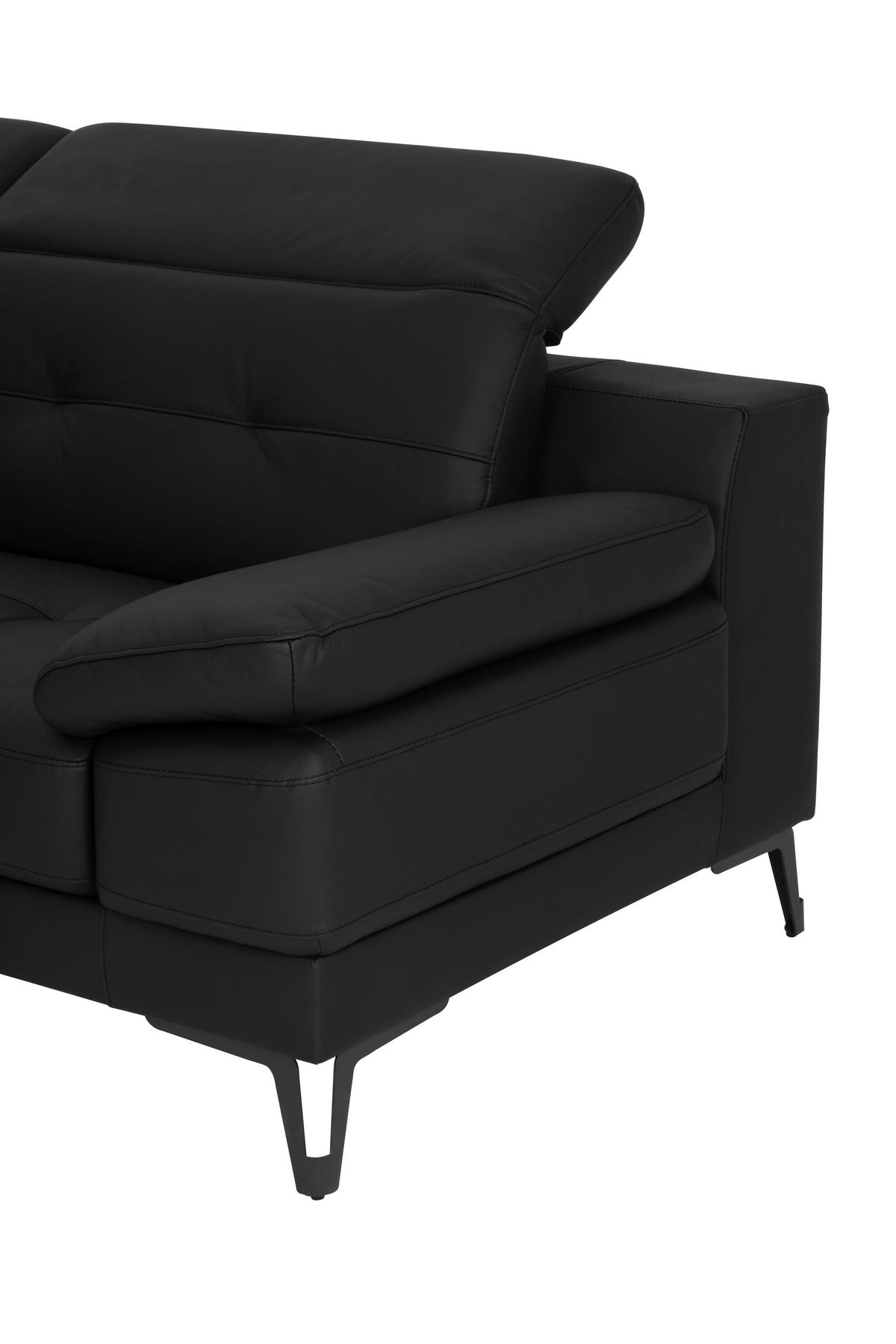 CloseUp von MID.YOU ECKSOFA Schwarz Echtleder.