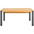 SCHREIBTISCH 140/70/75 cm  in Anthrazit, Eichefarben  - Eichefarben/Anthrazit, Natur, Holz/Metall (140/70/75cm) - Linea Natura