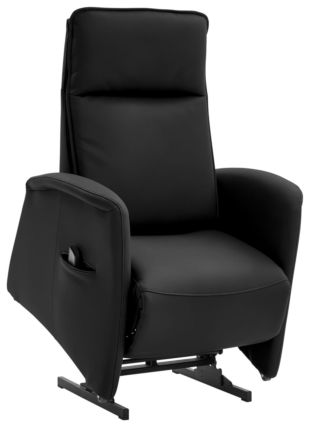 FERNSEHSESSEL in Schwarz  - Schwarz, Design, Leder/Kunststoff (79/114/87-176cm) - Valdera