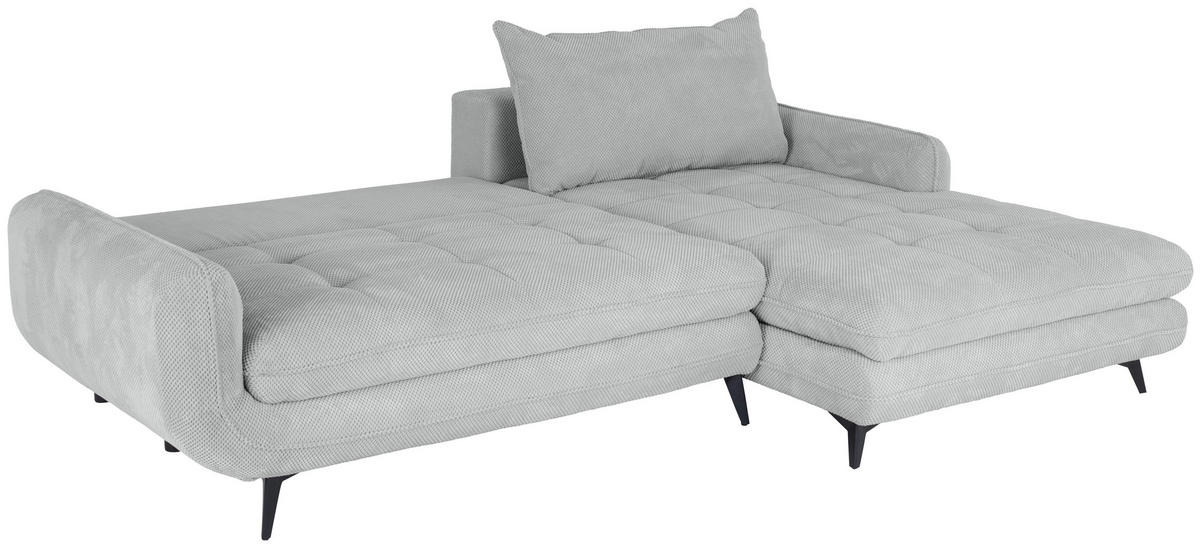 ECKSOFA WAVE Silberfarben Struktur  - Beige/Silberfarben, MODERN, Textil/Metall (266/189cm) - MID.YOU