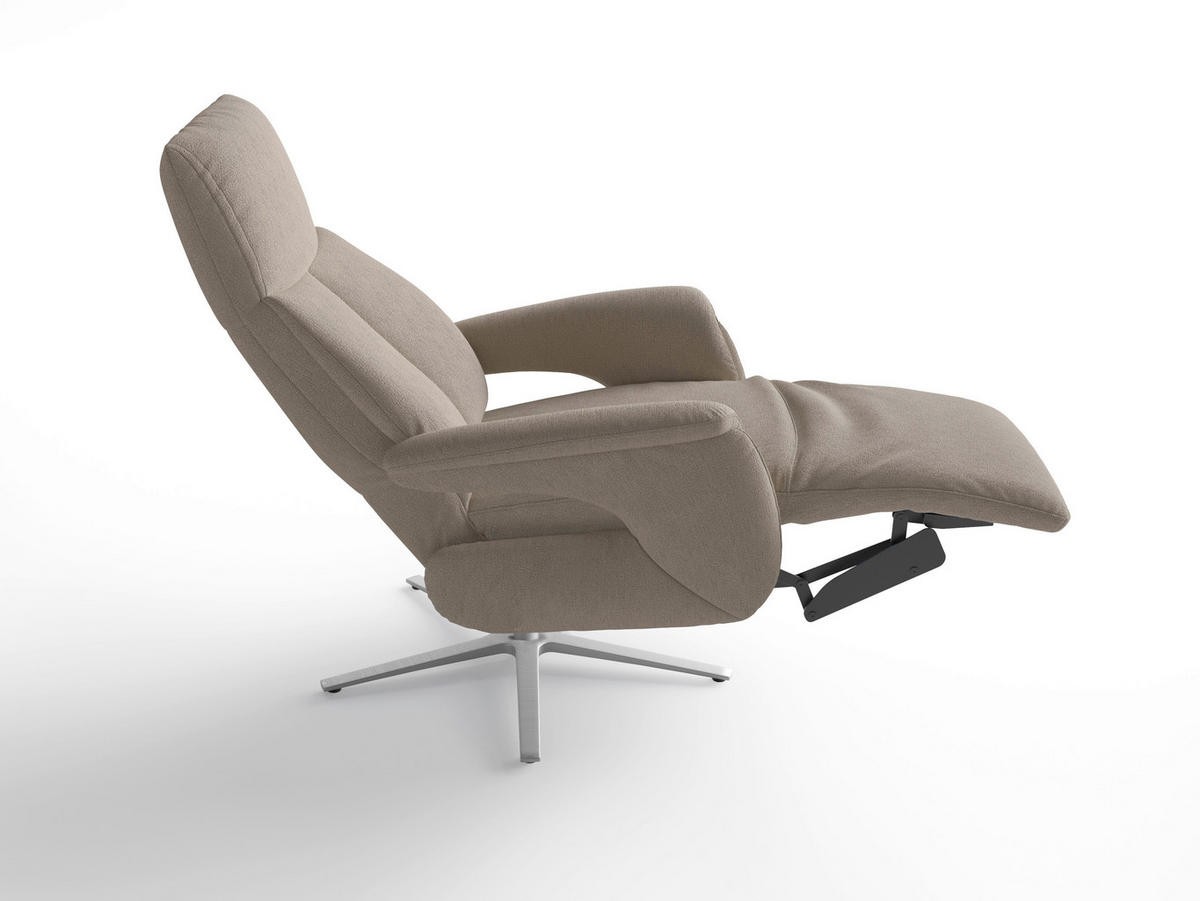 RELAXAČNÉ KRESLO, textil, taupe - strieborná/taupe, Basics, kov/textil (75/110/85cm) - Sit & More