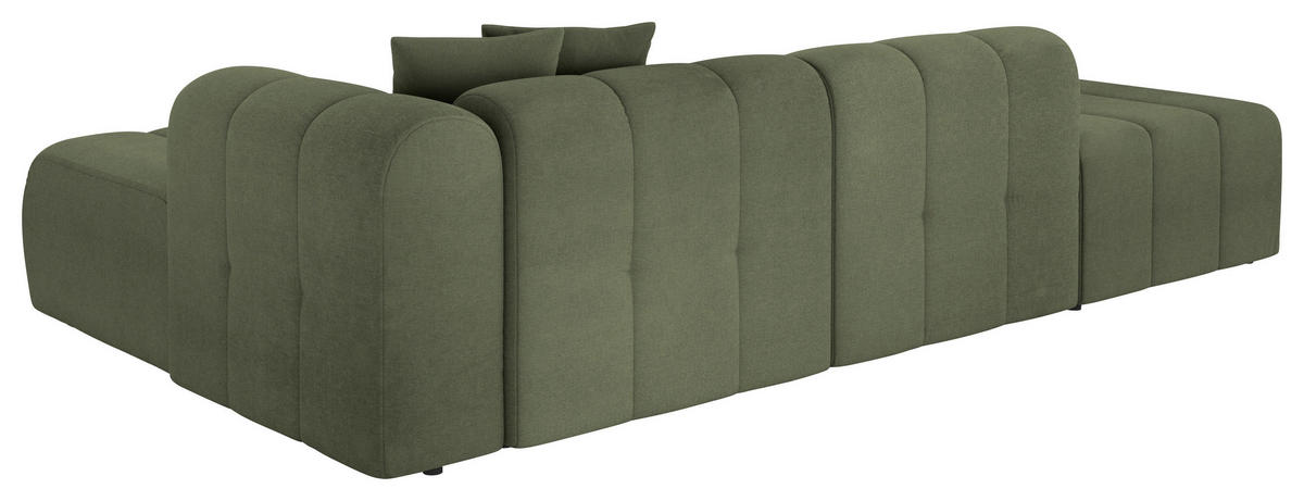 ECKSOFA Olivgrün Webstoff Zierkissen  - Schwarz/Olivgrün, LIFESTYLE, Kunststoff/Textil (289/178cm) - Milino