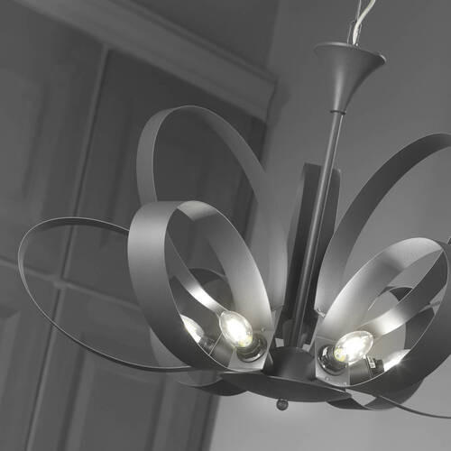 LUSTER, 75/115 cm  - sivá, Design, kov (75/115cm)
