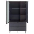 VITRINE in furniert Eiche Schwarz, Eichefarben - Eichefarben/Anthrazit, Design, Glas/Holz (98/185/37cm) - Novel