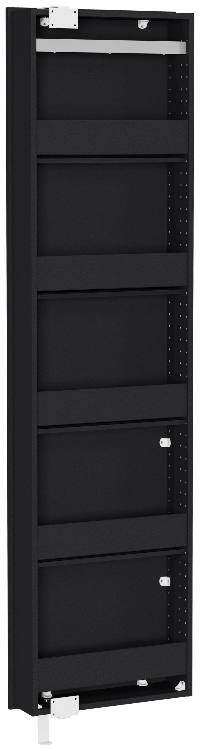SCHUHSCHRANK GW-1189  in 50/195/18 cm  - Anthrazit, Design, Glas/Holzwerkstoff (50/195/18cm) - Xora