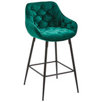 BARHOCKER in Holz, Metall, Textil Grün, Schwarz  - Schwarz/Grün, Modern, Holz/Textil (55/105/57cm) - Livetastic