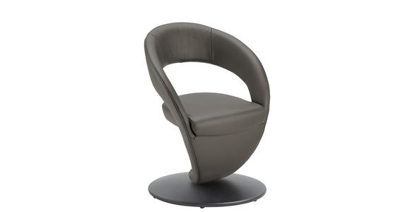 STUHL  Lederauswahl, Stoffauswahl, Typenauswahl  Echtleder  - Dunkelgrau/Schwarz, Design, Leder/Metall (62/86/61cm) - Moderano