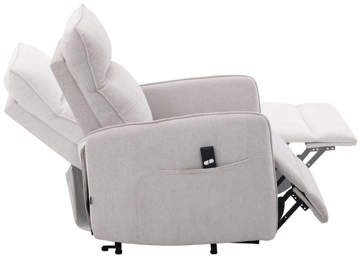 RELAXSESSEL Leinenoptik    - Schwarz/Naturfarben, Design, Textil/Metall (74/101/92cm) - Carryhome